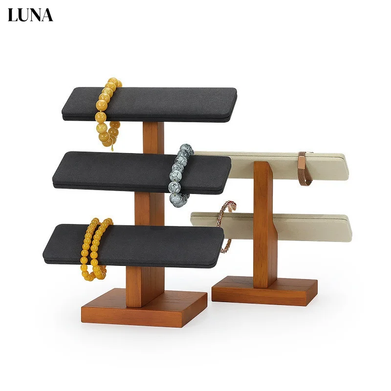 Solid Wood Bracelet Watch Organizer Display Stand T-bar Jewelry Bracelet Display