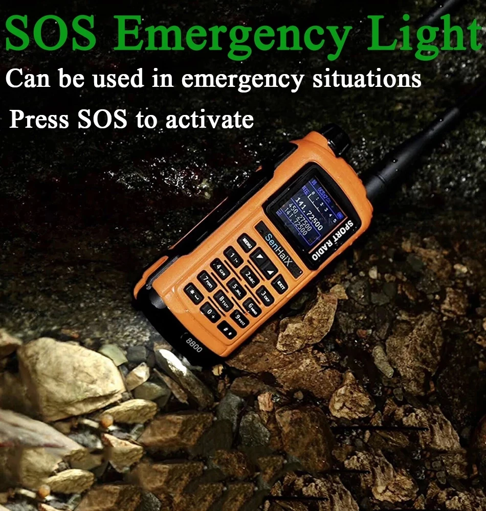 SenHaiX GP8800 SHX GP 8800 Ham Two Way Sport Radio Portable Walkie Talkie U/VHF Dual Band PTT Bluetooth Waterproof Transceiver