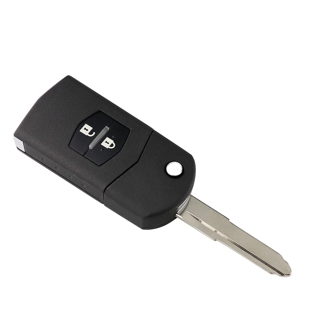 Cangkang Kunci Lipat Mobil 2/3 Tombol dengan Bilah Belum Terpotong untuk Mazda 2 3 5 6 RX8 MX5 M6 CX5 Remote Key Shell
