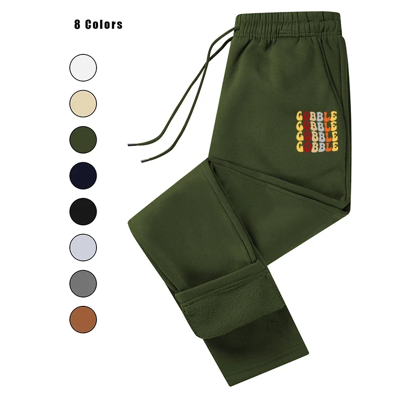 

Printed Fleece Men's Autumn Winter Fashion Drawstring Men's Sports Casual Jogging Sweatpants Trousers