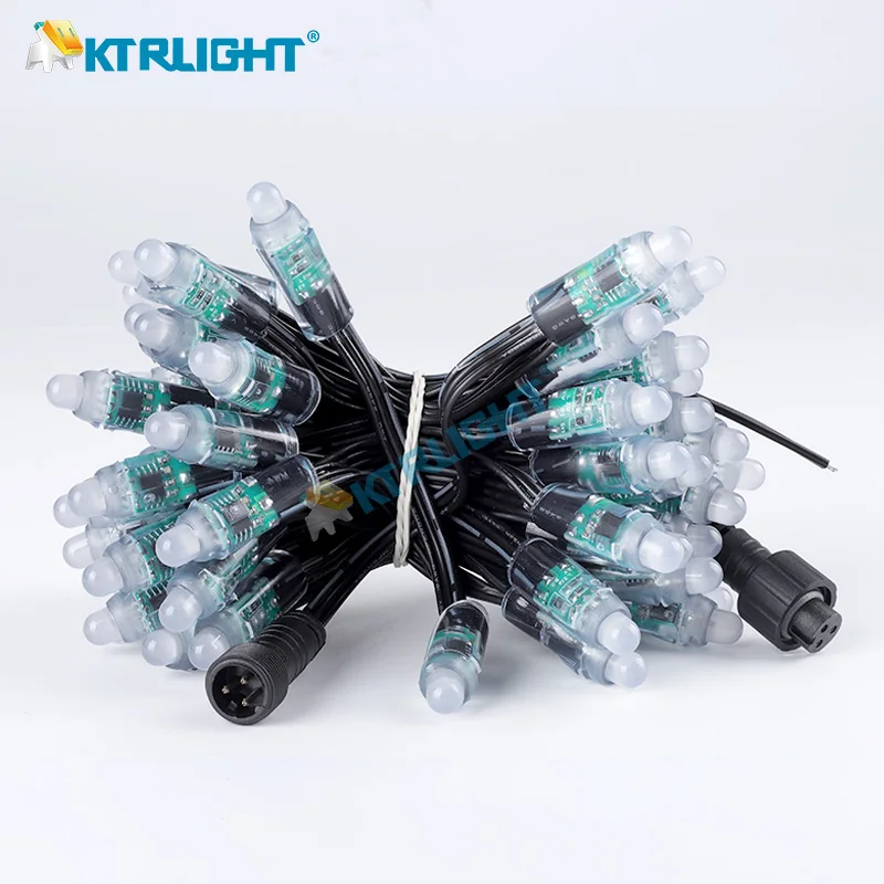 

Holiday Promotion 12V WS2811 Resistor Bullet Led Pixels Black Wire 10cm Spacing 50 Count 18AWG Cable negro IP68