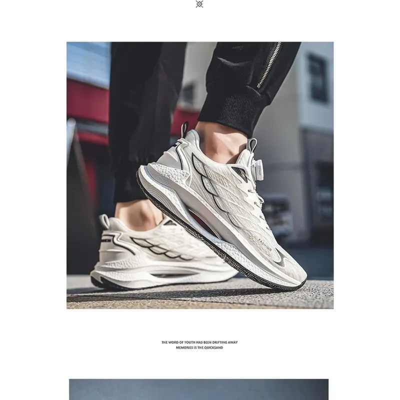 Summer Breathable Casual Sports Shoes for Men New Breathable Mesh Rotating Buckle Running Suitable Outdoor Daily Wear