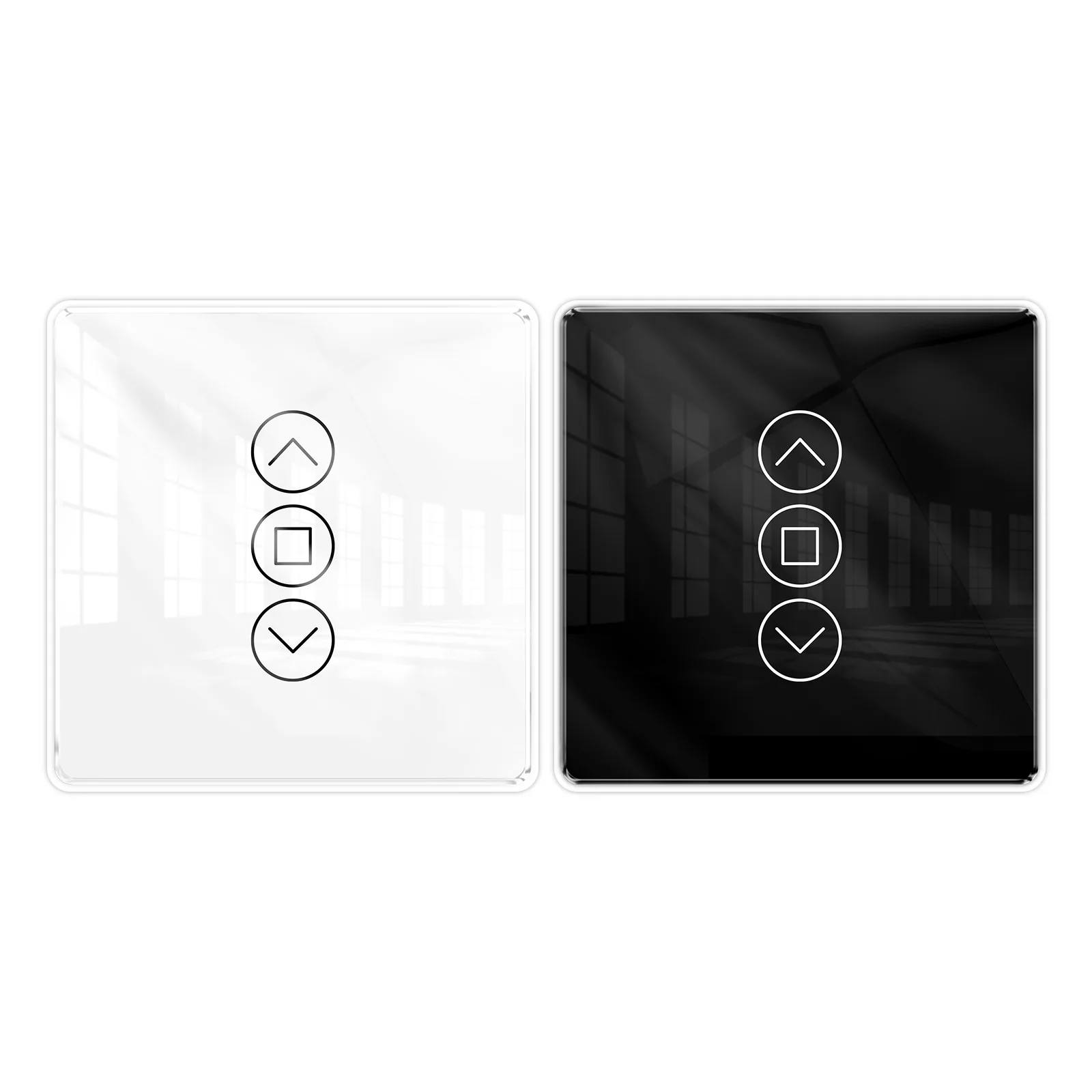Tuya Smart WiFi 2.5D Touch Panel Curtain Switch App Remote Control with Timing Arc for Wall Installation in Smart Homes