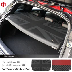 Car Interior Trunk Window Pad For Mini Countryman U25 Cooper F65 PU Leather Rear Window Protector Cushion Decoration Accessories