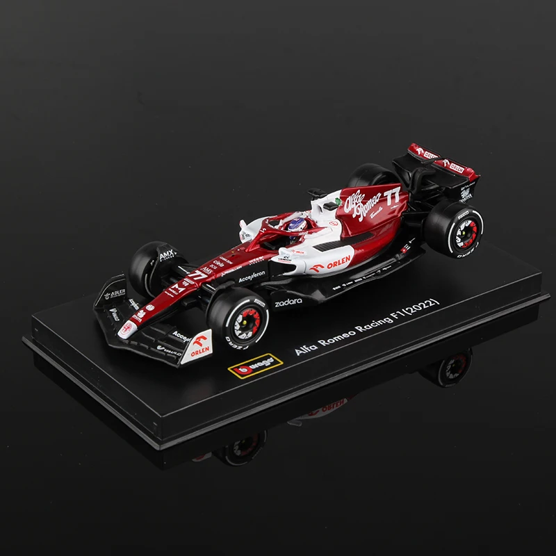 Bburago 1:43 Alfa Romeo F1 Team Orlen C42 #77 Bottas 2022 Racing 24# Guanyu Formula One Alloy Car Model Toy Die Cast Voiture