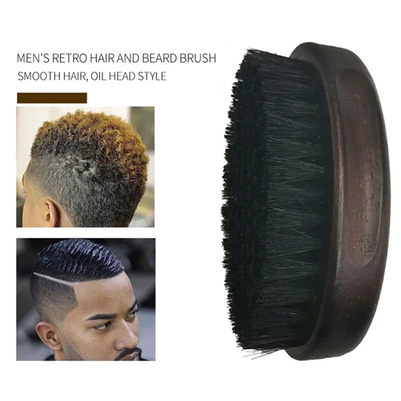 Bont Zwijnenhaar Borstel Mannen Varkenshaar Wilde Natuurlijke Kapperszaak Reiniging Professionele Baardborstel Zwijnen Zachte Haarborstel Haar Styling Tools