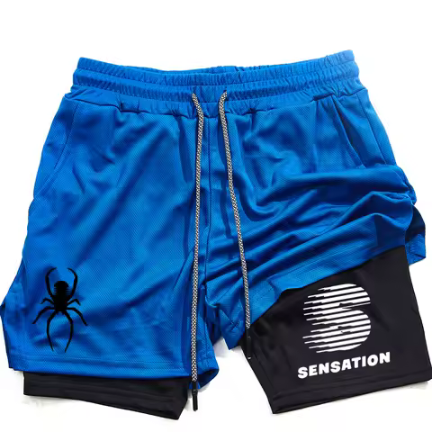 Berserk - Men's 2-in-1 Sports Shorts Running 2024 New Quick Drying Shorts Gym and Fitness Training Double layered