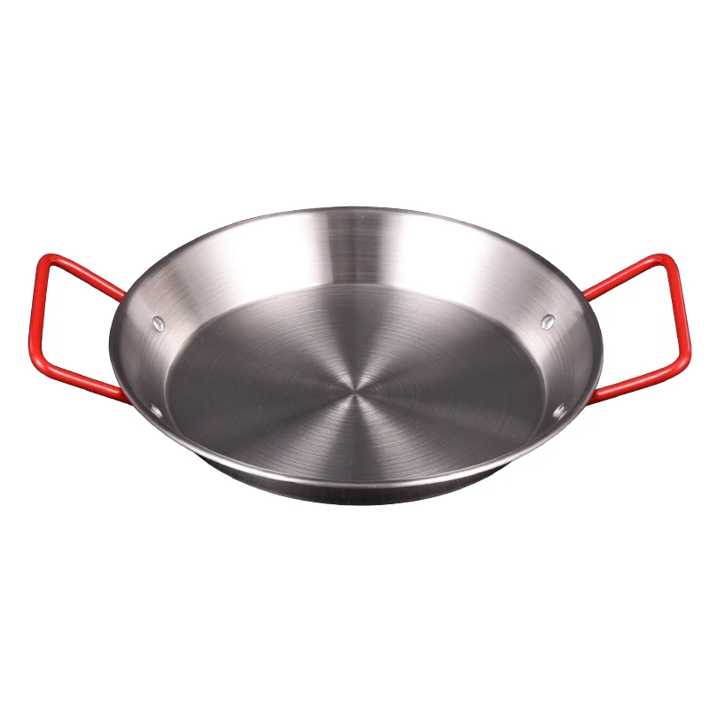 Barbecue Silver Stainless Steel Durable Paella Frying Cooking Pan Korean Seafood Pot Restaurants Paella Pot