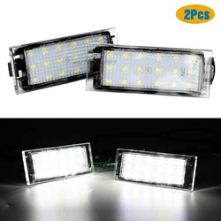 2Pcs Car LED Number License Plate Light For Renault Megane 2 Clio 3 Laguna 2 Espace 4 Twingo Master Vel Satis White 18LED Lamp