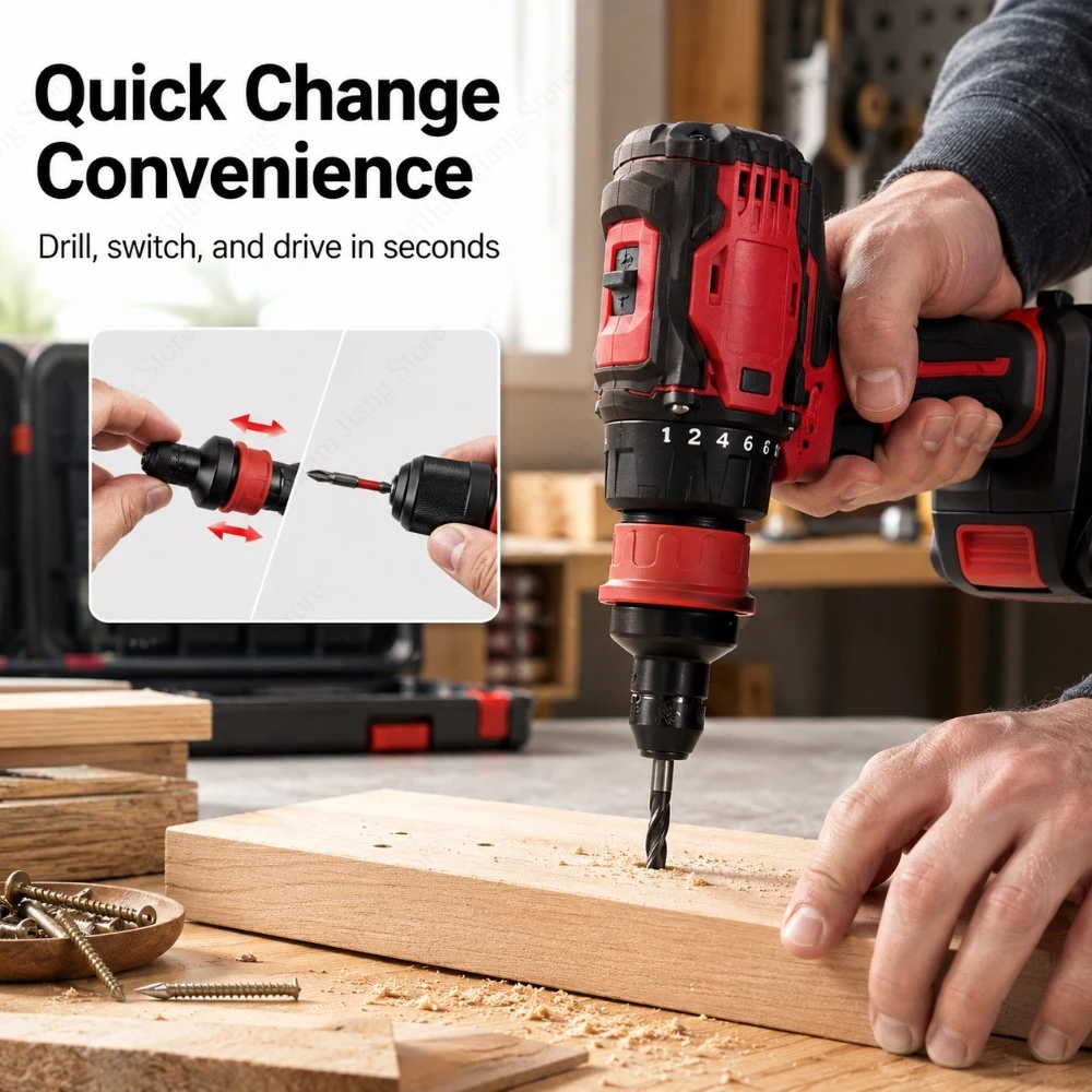 Multifunctional Hex Bit Adapter 6.35mm Quick Release Drill Chuck Compatible with Cordless Corded Drills for Daily Work view 5