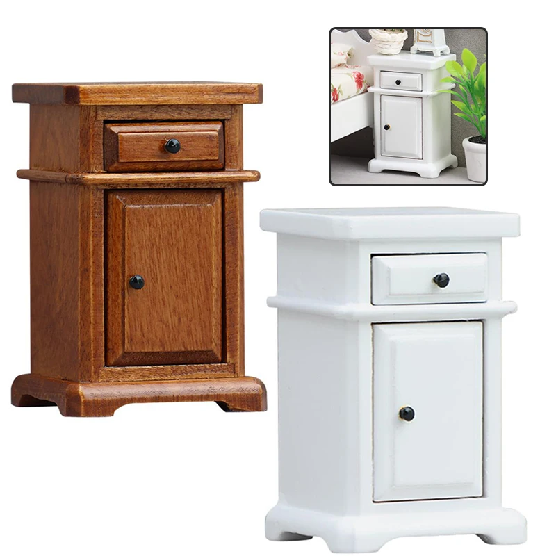 

1Pcs 1:12 Dollhouse Miniature Bedroom Bedside Table Furniture Home Model Decor Toy Doll House Accessories