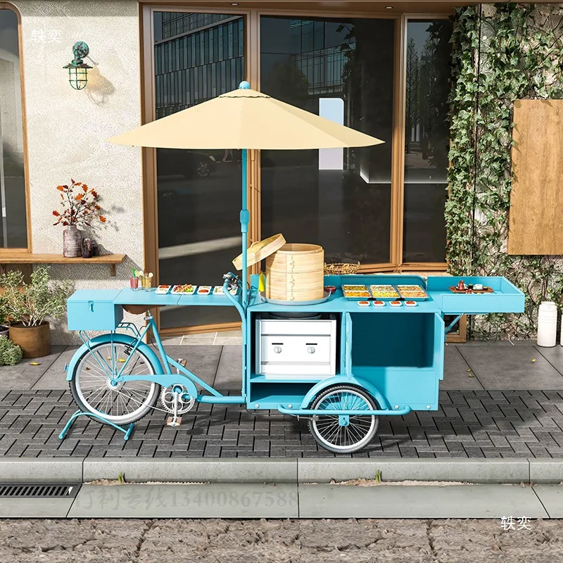 Roadside stall snack cart Multifunctional night market   wonton glutinous rice