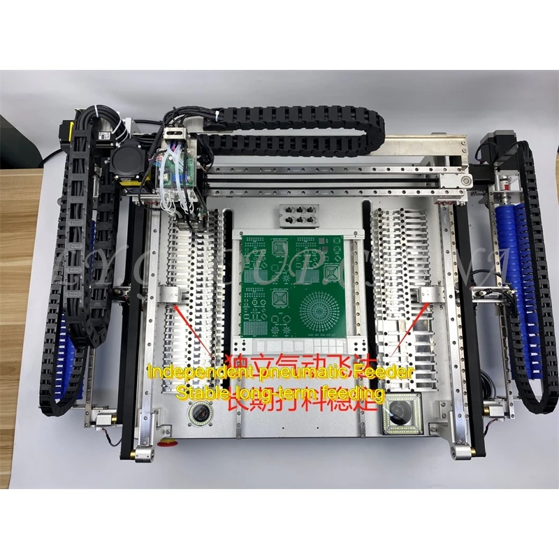 Q2S Dual 6 Heads 54 Bits Volledige Vision Desktop Automatische Smt Pick And Place Machine Chip Mounter Met Air Compressor en Soldeer