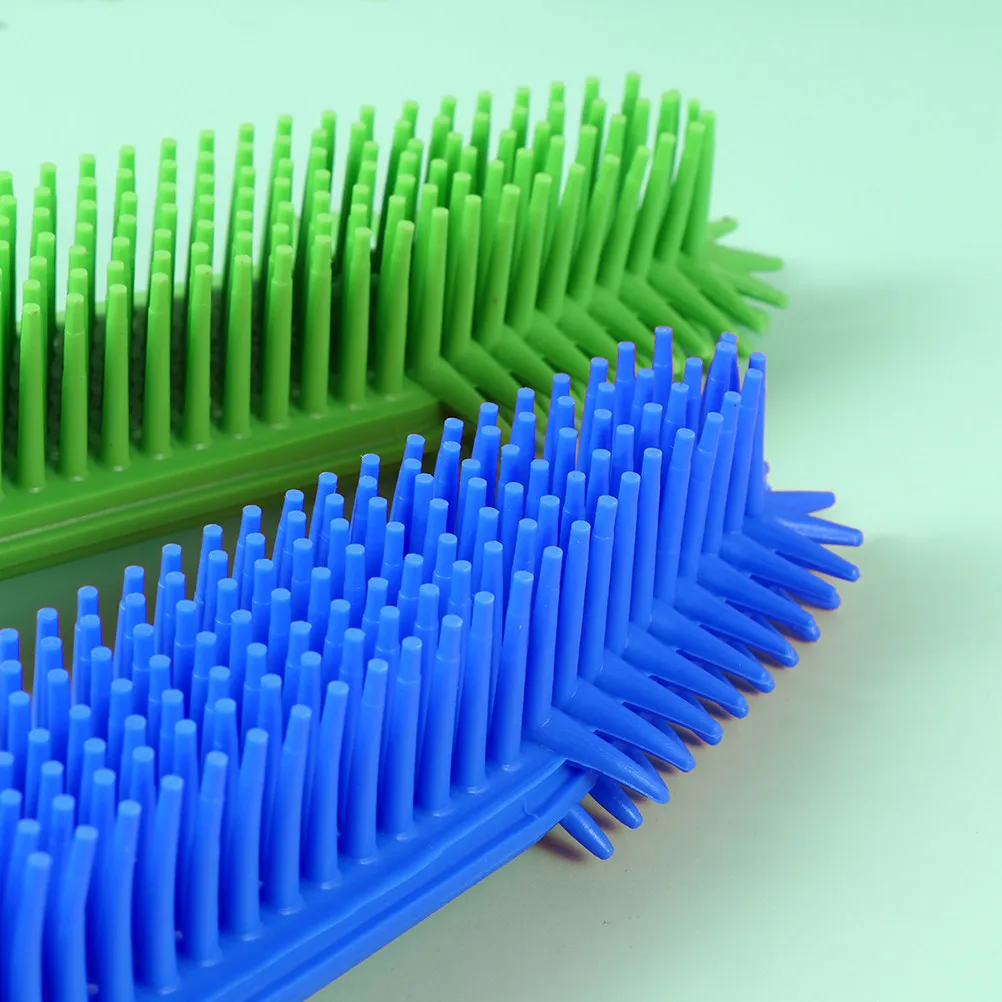 

2 шт. силиконовые зеленые и синие расчески для удаления шерсти, очистки и массажа, прочные инструменты для ухода за питомцами, расческа для собак, силиконовая щетка для собак