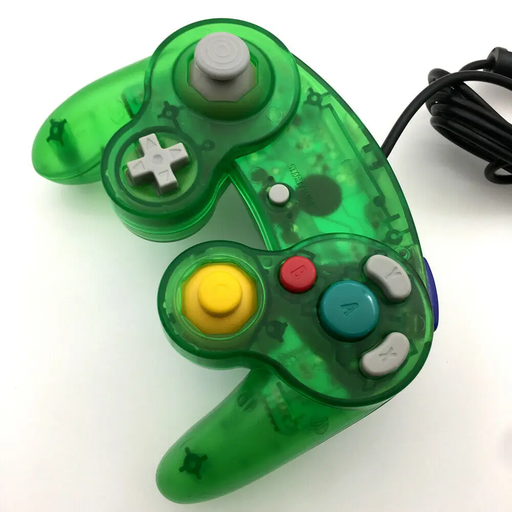 

Clear Green Wired Game GC Shock Controller for GameCube NGC Game Console