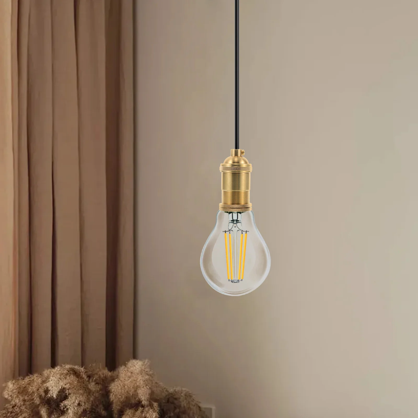 

2Pcs Vintage Copper Lamp Holder Light Socket E26 E27 Replacement for Pendant Light Fixtures Table Lamp Accessories