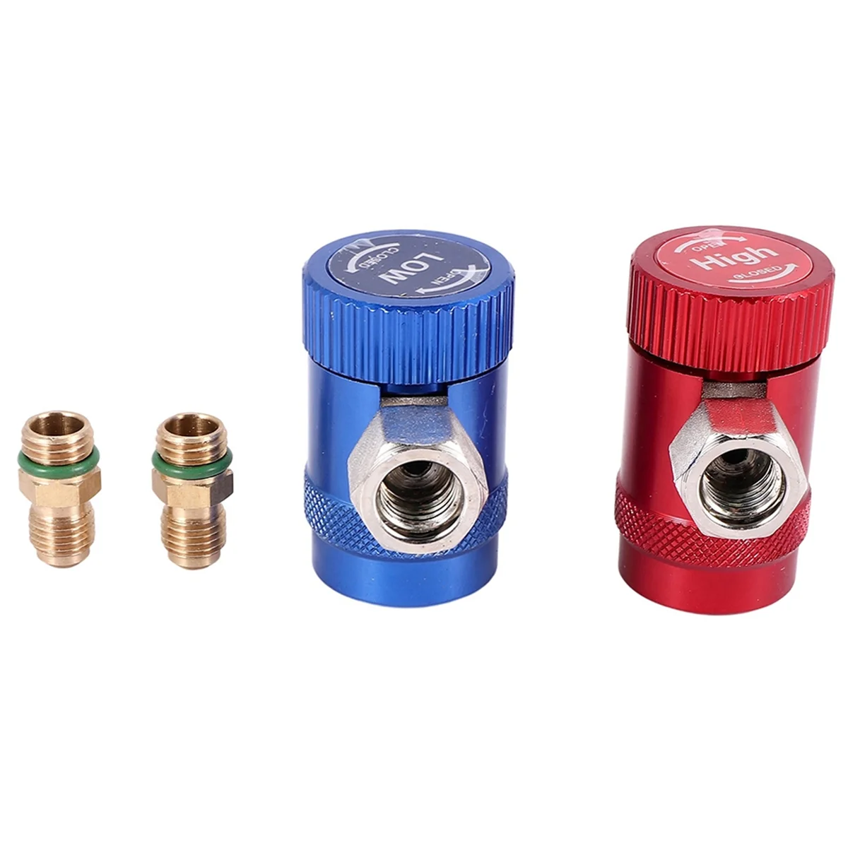 

Car AC High/Low Side R1234YF Quick Couplers Adapters Conversion Kit with Manual Couplers