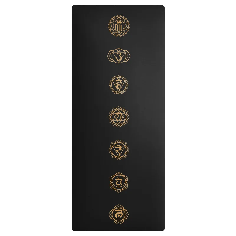 5mm Fitness Custom Design Heated Position Line Anti Slip Natural Pu Rubber Yoga Mat