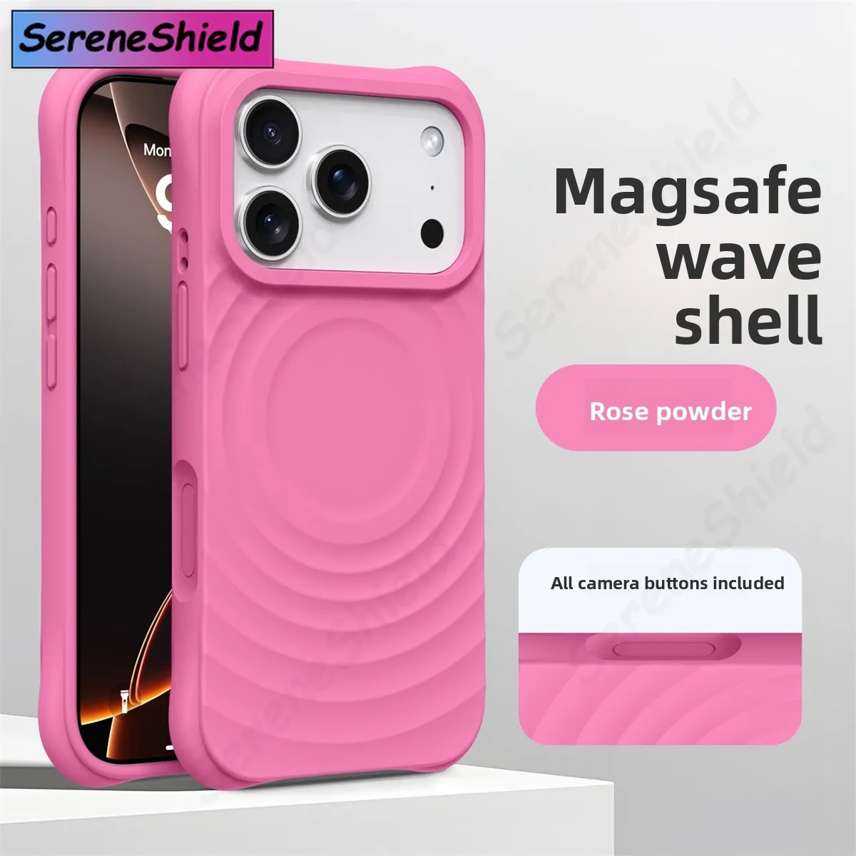 

Offical Phone Case For iPhone Air 17 16 15 14 Pro Max Water Ripple Silicone For Magsafe Wireless Charge Magnetic Soft Cover
