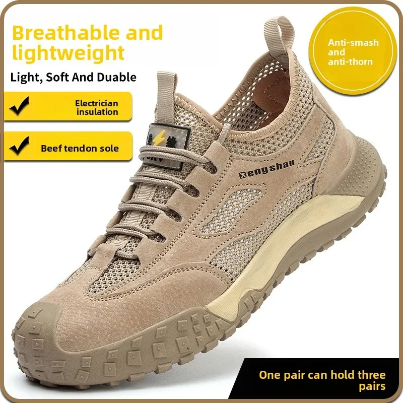 DurableLabor Insurance Shoes Men's Summer Breathable Construction Site Anti-smashing And Anti-piercing Lightweight Soft Sole Ins