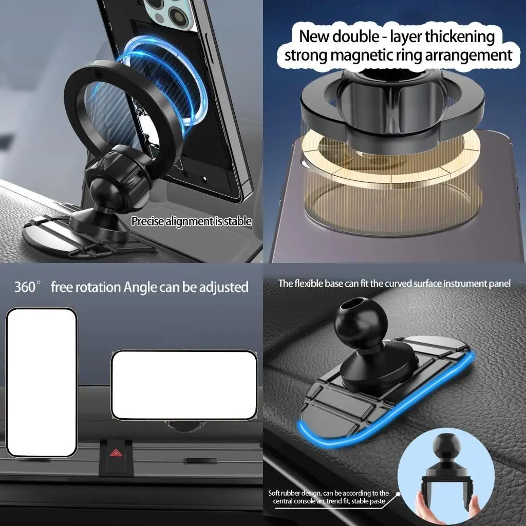 

Adhesive Phone Holder Bracket Car Dashboard Mount Stand 360 Degree Rotating Cellphone Holder Stand H8WD