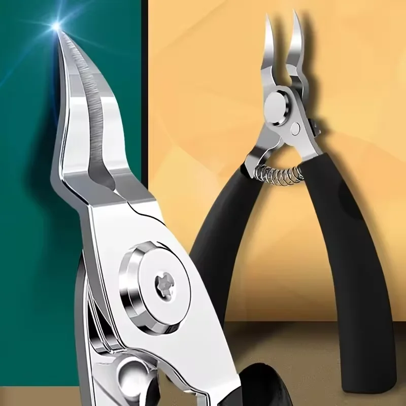 Professional Stainless Steel Toenail Clippers Set 1,2pcs Heavy-Duty Trimmer for Thick Nails Home Nail and Foot Care Nail Product