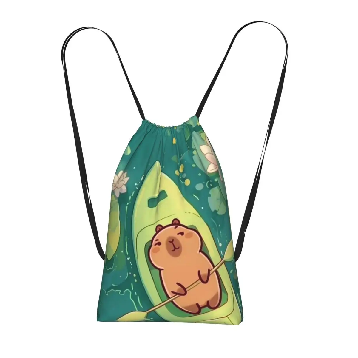 

Рюкзаки с изображением капибары, лежащей на лодке, многофункциональные сумки на шнурке, спортивные сумки, сумки для книг, сумки для путешествий и учебы