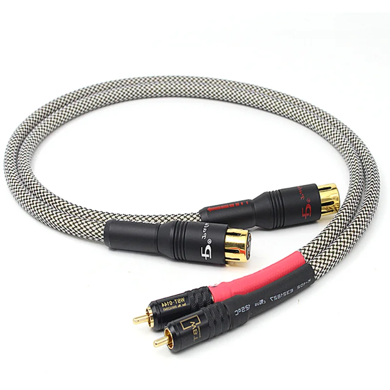 QED 4 Core Alloy Silver Plating RCA To XLR Audio Signal Line Gold-plated Plug HiFi Audio Amplifier CD Player Signal Cable