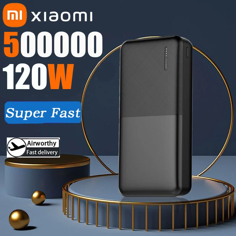 Xiaomi 50000mAh 120W قوة البنك قدرة عالية شحن سريع قوة البنك شاحن بطارية محمول آيفون سامسونج هواوي جديد