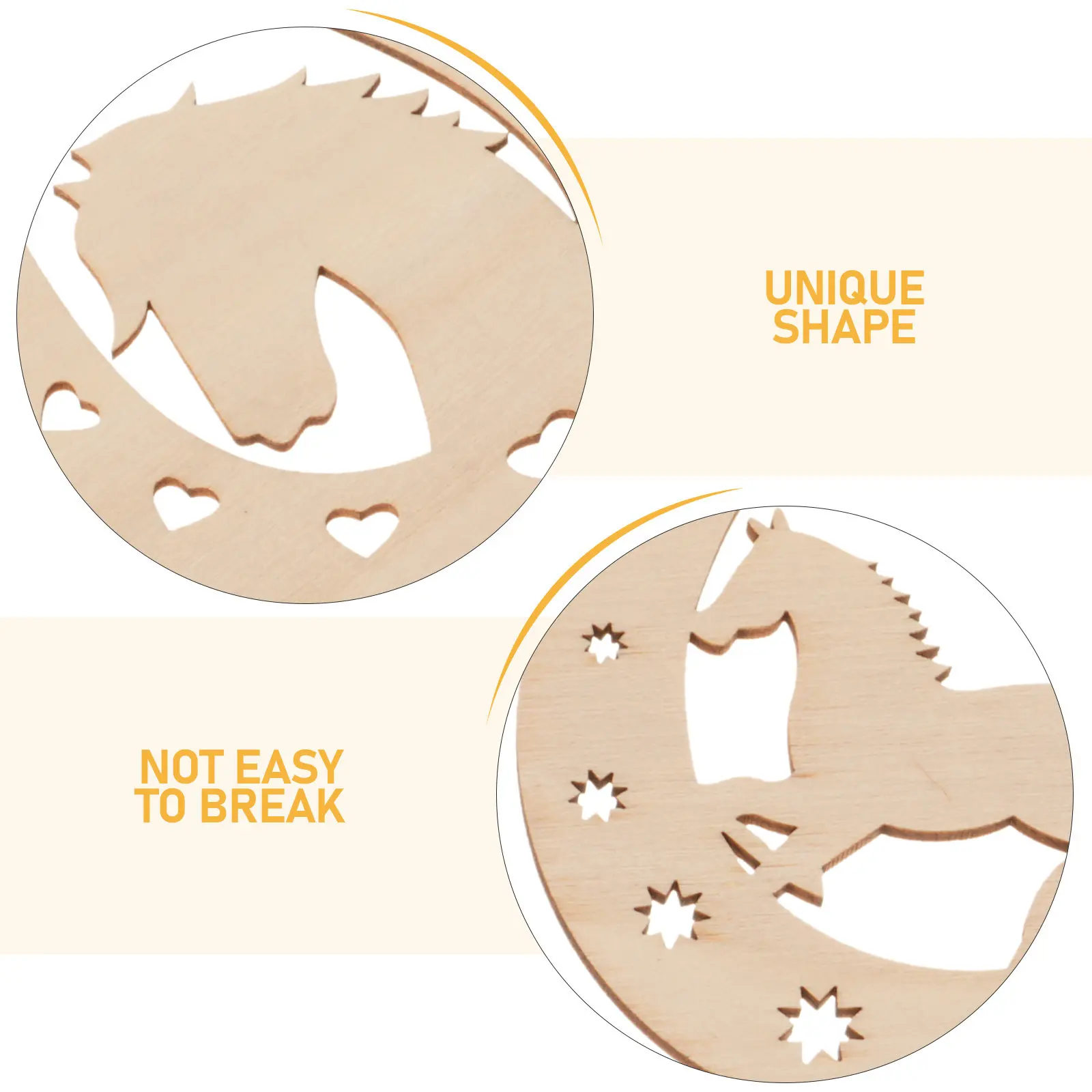 24Pcs Wood Horseshoe Shape Slices Unfinished Wooden Cutouts DIY Painting Crafts Supplies Blank Wood Ornaments Graffiti Decor