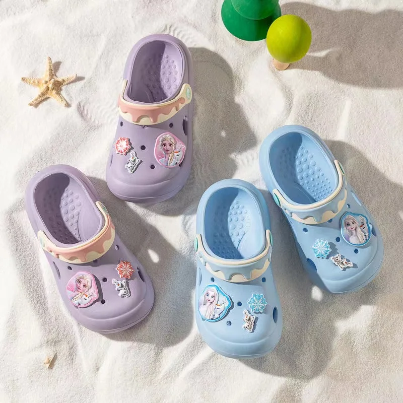 

Children Garden Shoes Baby Boy Girl Sandal Cartoon Frozen Elsa Olaf Summer Slipper Kid Indoor Non-slip Soft Beach Sandal 140-210