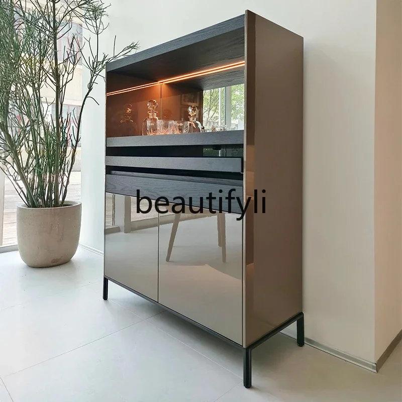

A139 Modern dining side Italian style living room tea storage glass wine cabinet dining room locker multi-function