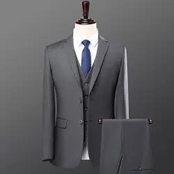 Heren Driedelig Pak Nieuwe Stijl Colbert Shirt Vest Broek Zakelijk Professioneel Pak Bruidegom Trouwpak