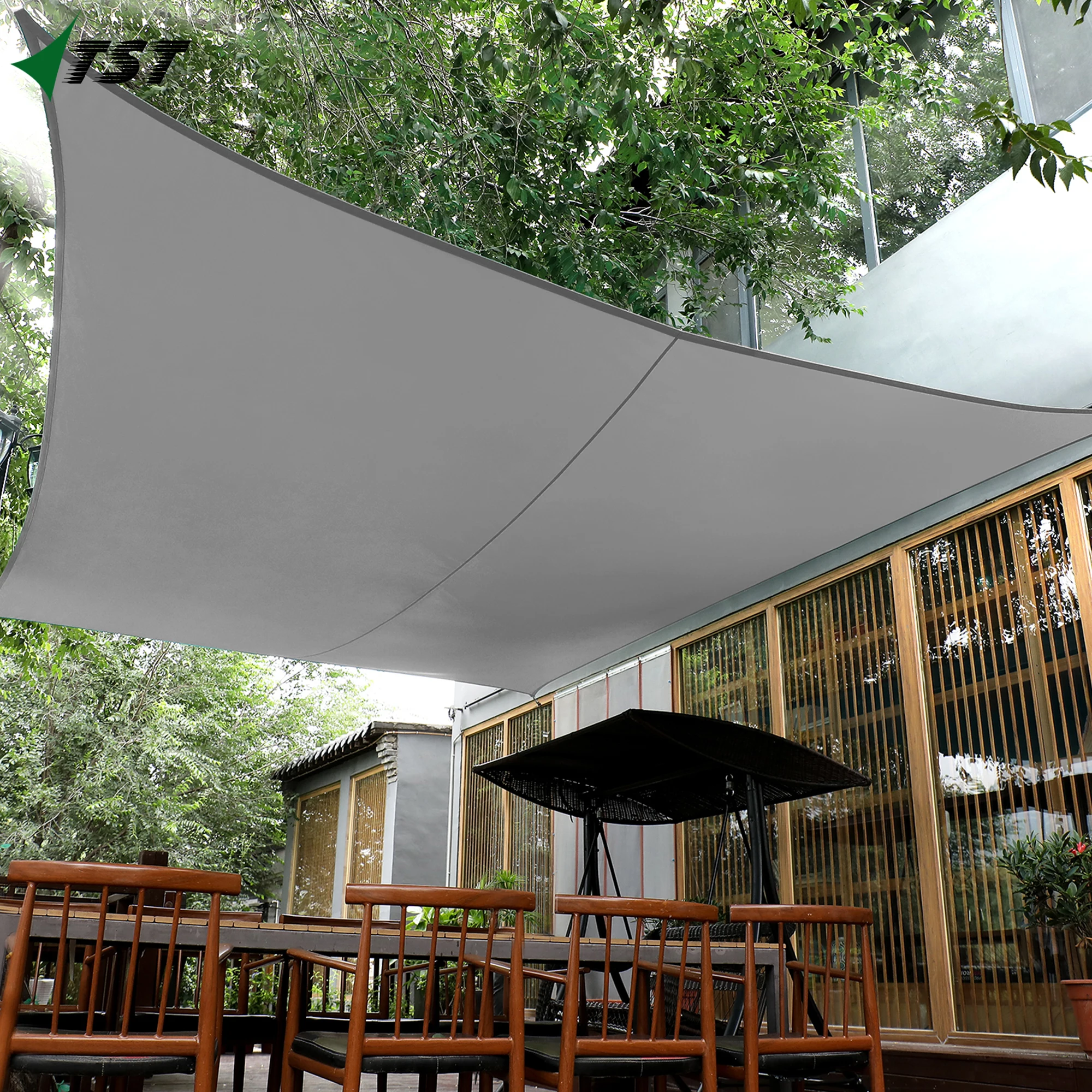 3m*6m 10ft*20ft  Light Gray Color Outdoor Sun Shade Waterproof Polyester Materials Sun Shade Sail