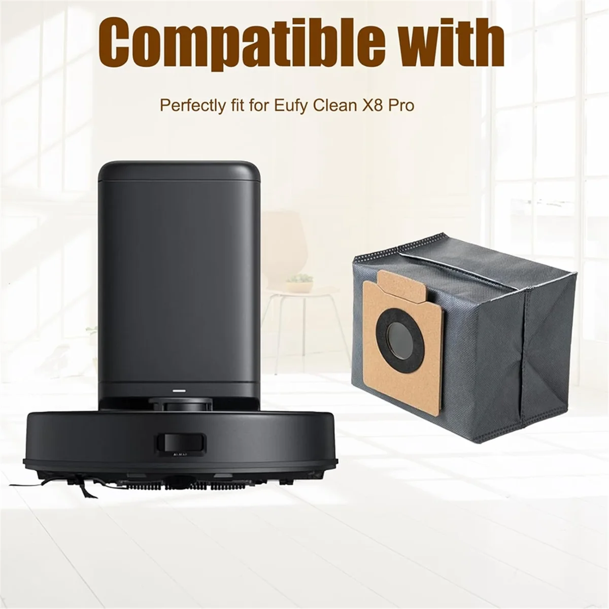 12 Pack Vervangende Stofzakken Voor Eufy X8 Pro Robotstofzuiger Zelf-Leeg Station Accessoire
