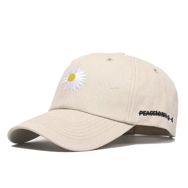 Summer Baseball Cap for Women Men Daisy Embroidery Hat Cotton Soft Top Caps Casual Unisex Hip Hop Snapback Hats Gorras