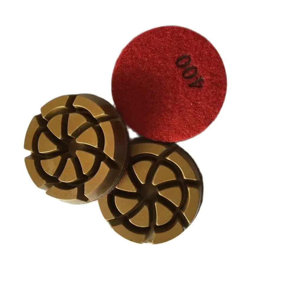 3inch Diamond Floor Polishing Pads Transitional Copper Hybrid Grinding Puck Disc Concrete Floor Polishing Coarse Grinding 9PCS