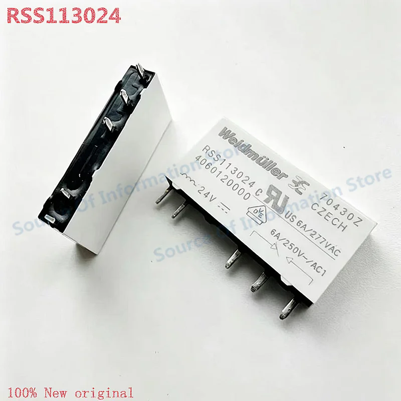 5Pcs Weidmuller RSS113024 24VDC 6A 1CO Slim Interface Relay 4060120000