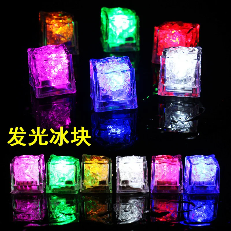 Waterproof Led Ice Cube Multi Color Flashing Glow in The Dark Light Up for Bar Club Drinking Party Wine Decoration