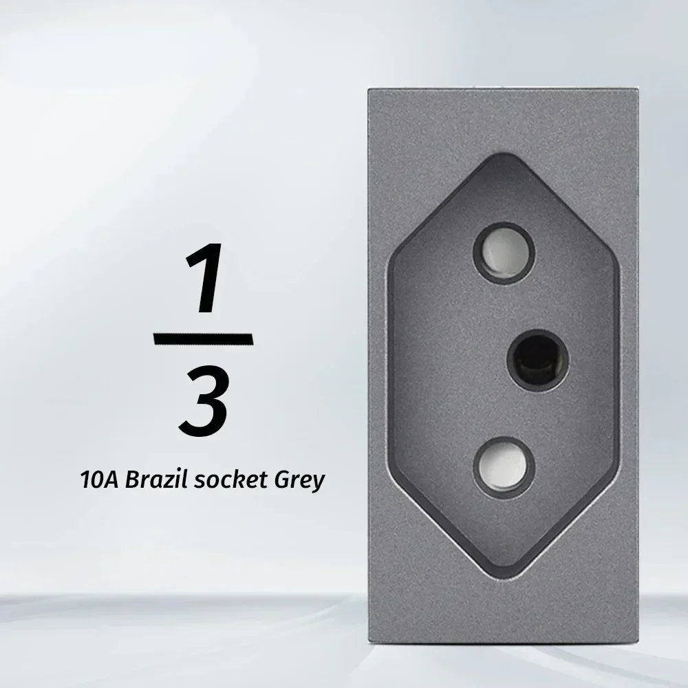 Melery Brazil Italian Chile Mexico Standard Free Combination Function USB Type C Key DIY Switch Socket 4*2 Gray 4*4 Fast Charge