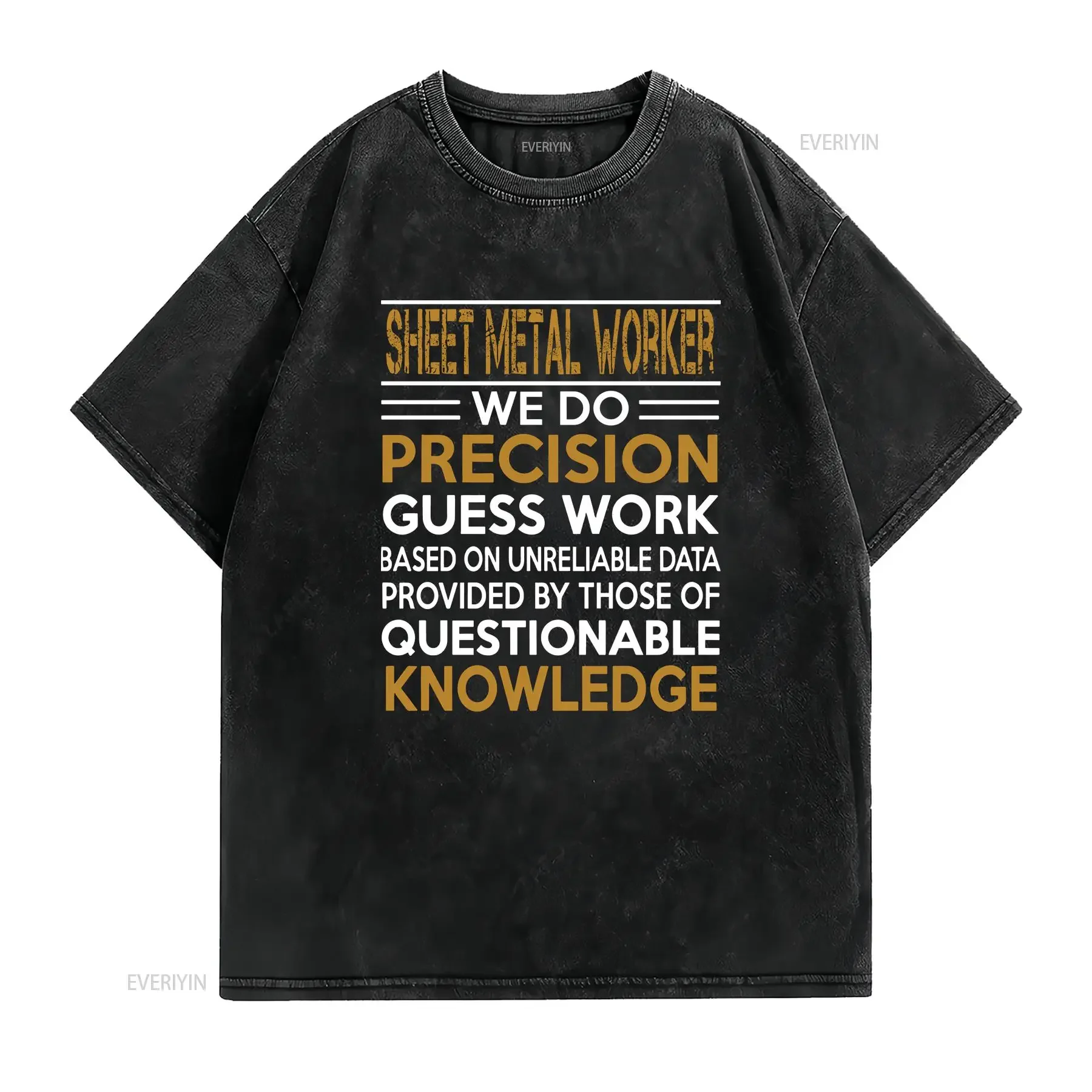 Sheet Metal Worker Hfc T Shirt vintage Washed graphic Soft fashion Versatile homme Stylish Slightly Breathable Stretched Unisex