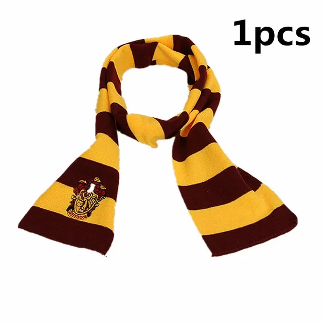 Striped Scarf Harris Cosplay Scarf Wizardry Academy Gryffindor Comfortable Clothing Accessories Badge Props Halloween Gift