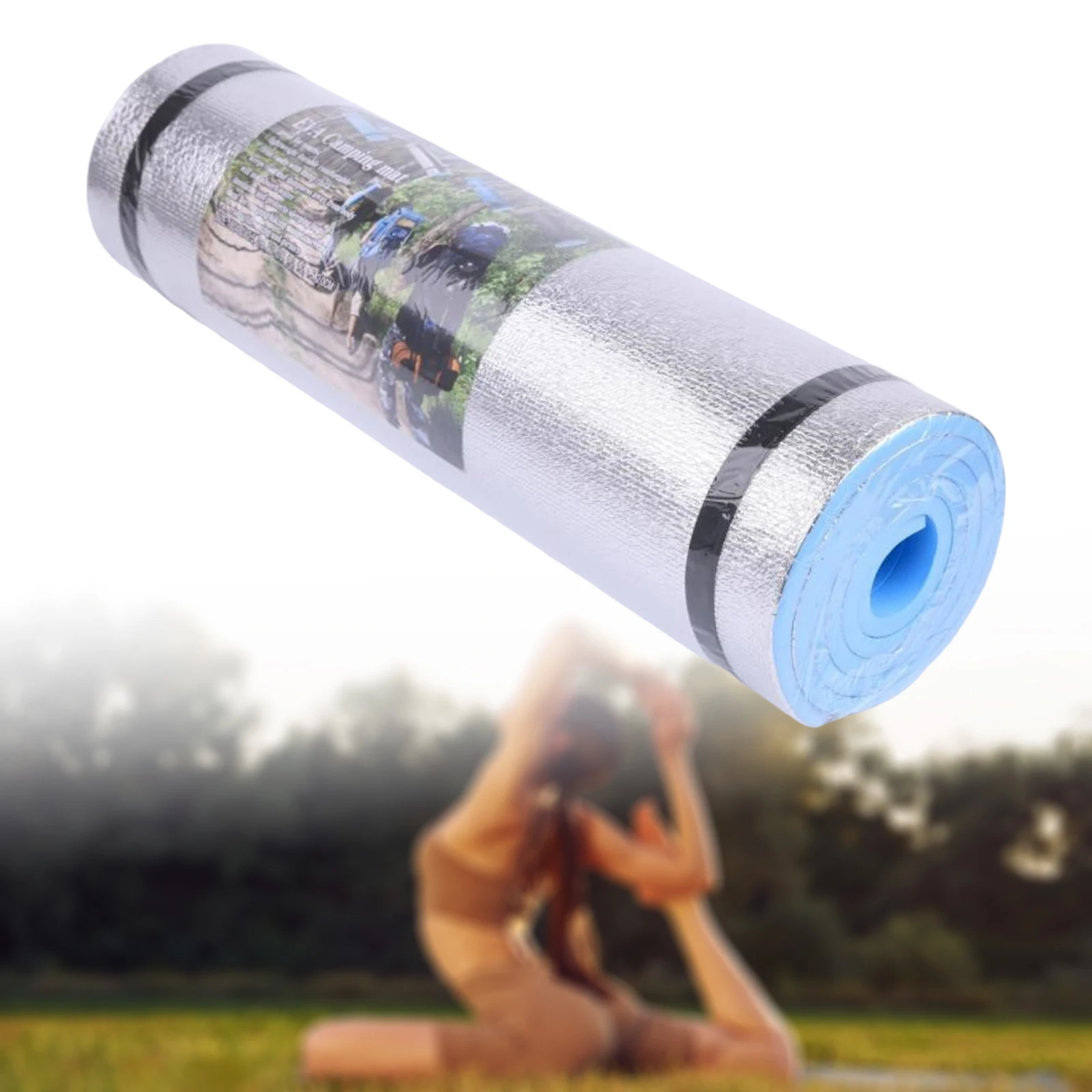 70x20inch EVA Foam Camping Roll Mat Multipurpose Flexible Soft Non Slip Yoga Mat 6mm Thickness for Fishing, Exercise Lightweight