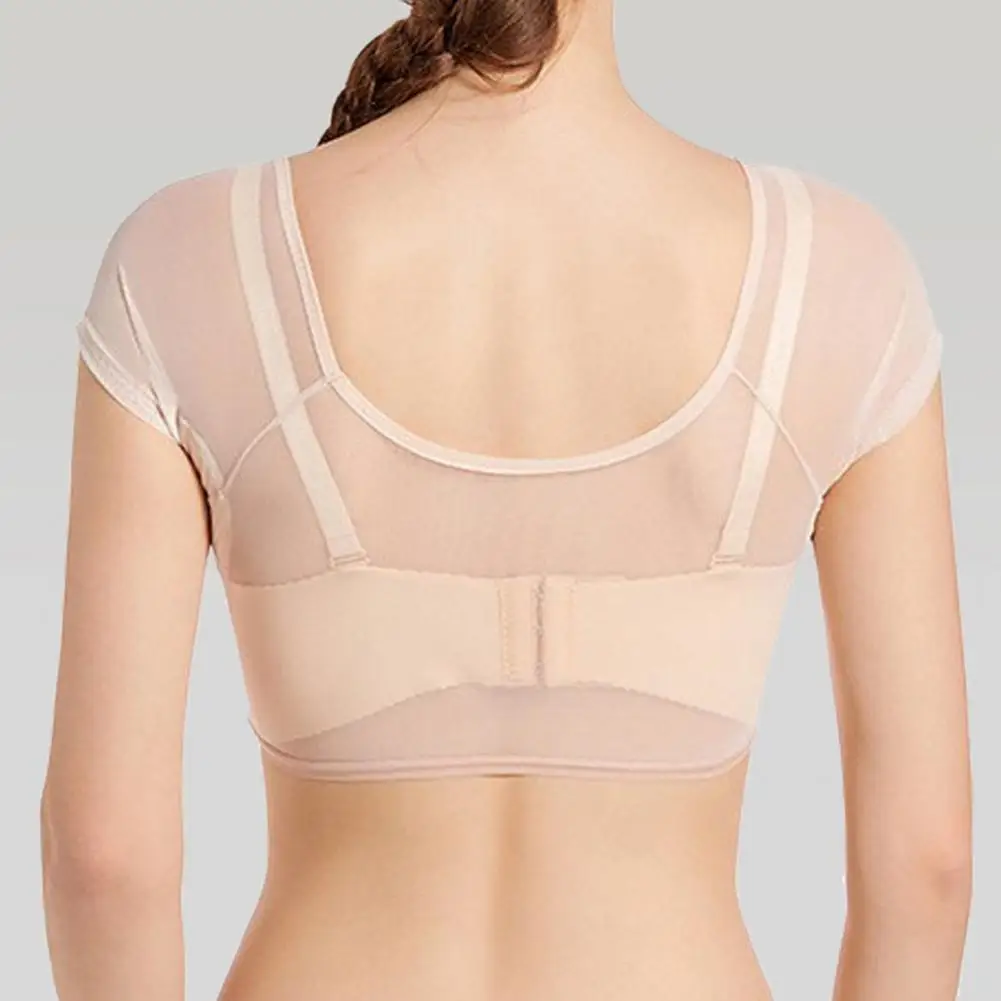 女性トップスローカラー半袖ショルダーパッド入りトップスパッド洗えるシースルーショートトップス斜め肩コレクター