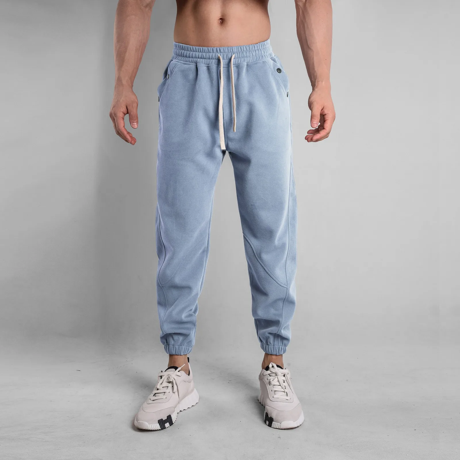 

Mens Autumn And Winter Sports Pants Loose Running Fitness Nine Point Pants Breathable Sports Ttraining Casual Jogger Pants