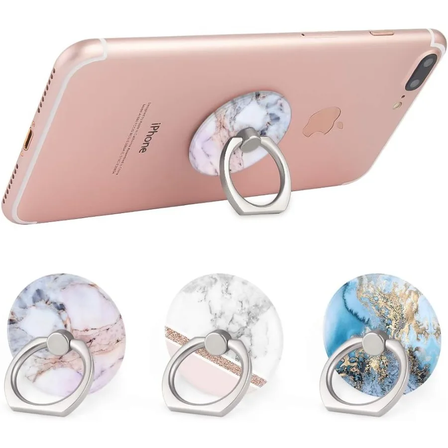 Boma Cell Phone Ring Holder Stand 360 Rotation 3Pack Universal Smartphone Ring Grip Stand Compatible with Smartphones and Table