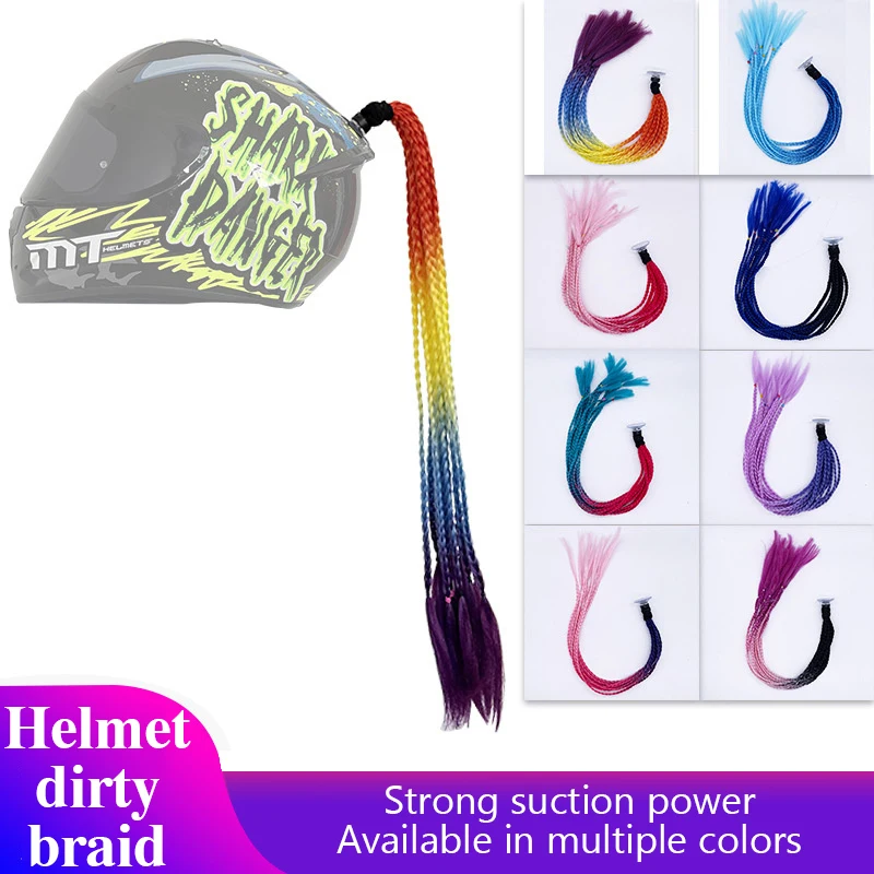 24Inch Helmet Braid Pigtails Ponytail For Women Motorcycle Helmet Braid Ponytail Motorbike Pigtails Braids Ponytail With Sucker