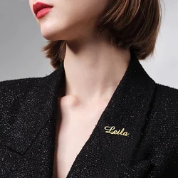 Cazador Custom Name Letters Brooch Pins for Women Men Stainless Steel Personalized Name Brooches Jewelry Valentine Gifts 2026