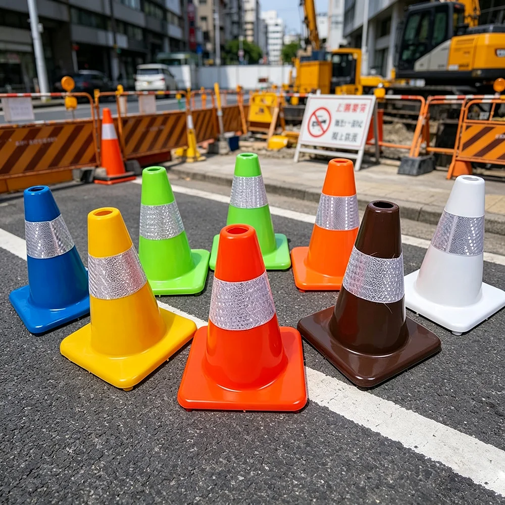 10pcs Mini Traffic Signs Road Street Signs Playset Construction Traffic Cone Warning Sign Garbage Can Roadblock Safety Education