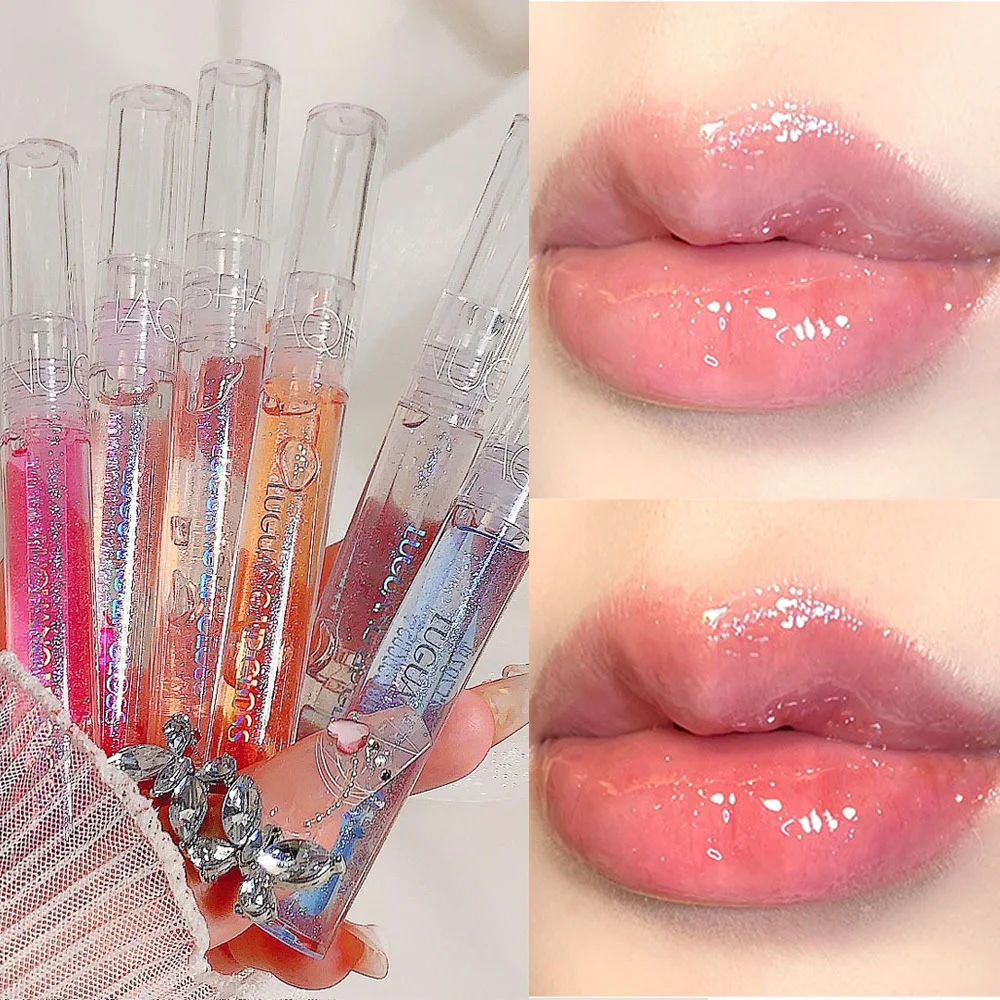 Moisturizing Lip Glow Oil Transparent Temperature Color Changing Lip Gloss Plumper Lips Care Cute Korean Makeup for Women Girls